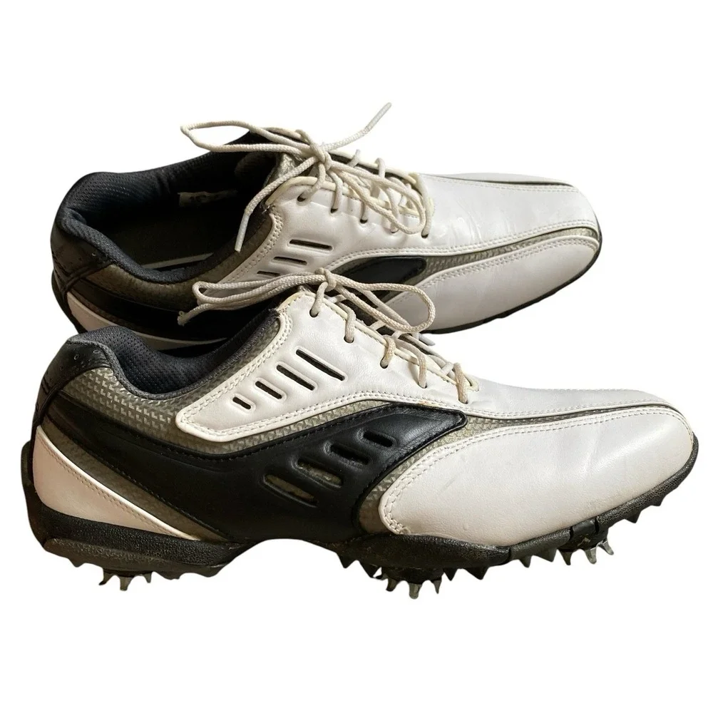 FootJoy Street Golf Shoes Mens 8M EU 40 White Black Leather Waterproof